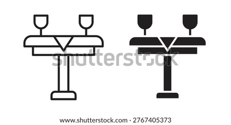 Dining table icon for mobile application, button and website design.