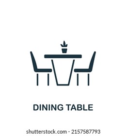 Dining Table icon. Monochrome simple Interior Furniture icon for templates, web design and infographics