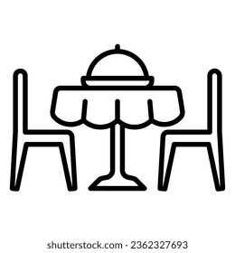 Dining table icon for a place to eat dishes
