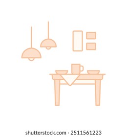 Ícone da Mesa de jantar pronto para usar a ilustração de vetor