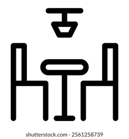 Dining table icon with simple and line style