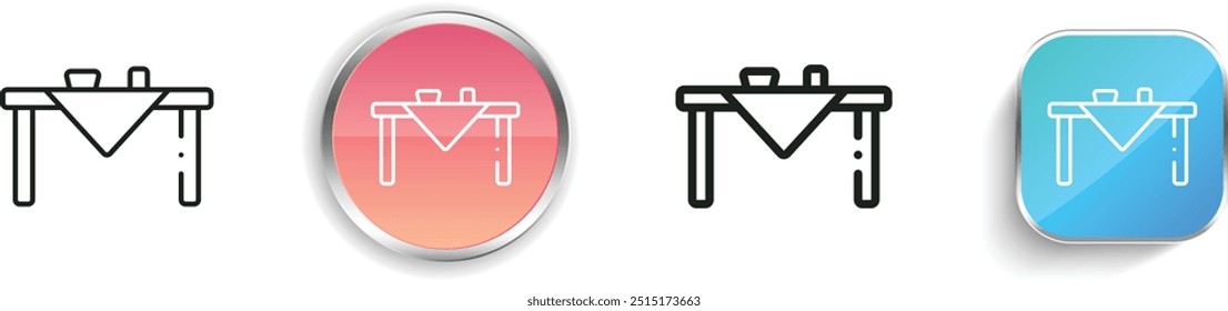Dining table icon. Thin Linear, Regular and Button Style Design Isolated On White Background