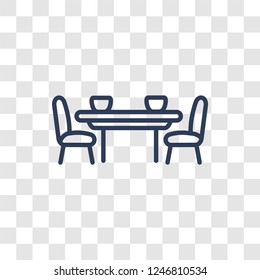 Dining table icon. Trendy linear Dining table logo concept on transparent background from Furniture and Household collection