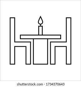 icono de mesa de comedor para dos amantes románticos

