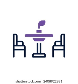dining table icon. vector dual tone icon for your website, mobile, presentation, and logo design.