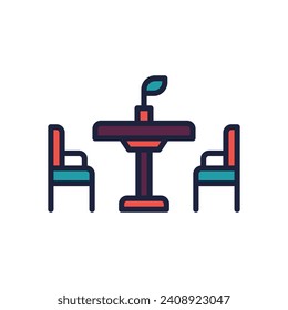 dining table icon. vector filled color icon for your website, mobile, presentation, and logo design.