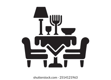 Dining Table Icon Vector Illustration