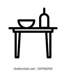 Dining table icon vector. restaurant table icon. simple outline restaurant table vector icon. on white background.
