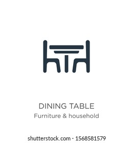 Dining table icon vector. Trendy flat dining table icon from furniture and household collection isolated on white background. Vector illustration can be used for web and mobile graphic design, logo, 