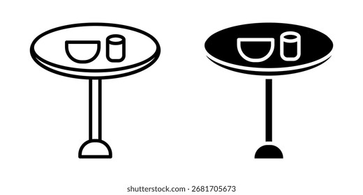  dining table icon white on background
