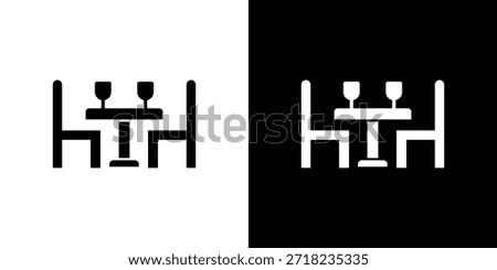 Dining table icons. Glyph Symbol. Isolated Vector Illustration pack