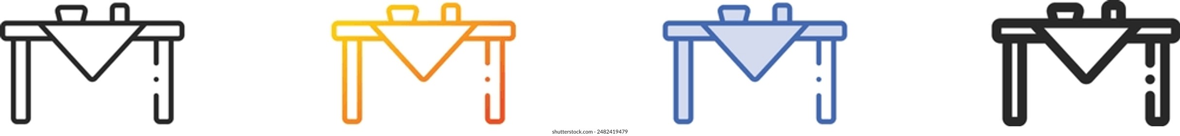 Dining table icon.Thin Linear, Gradient, Blue Stroke and bold Style Design Isolated On White Background