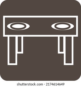 Dining table, illustration, vector on a white background.