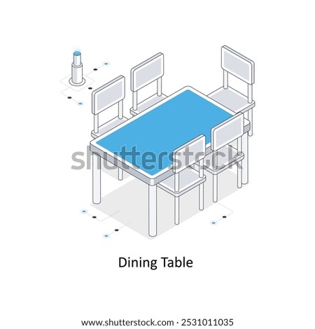 Dining Table Isometric stock illustration. EPS File stock illustration