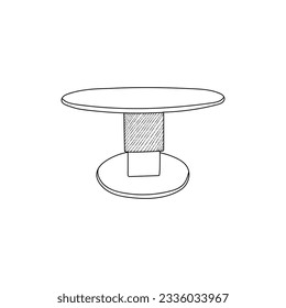 Dining Table line art design template, vector symbol, sign, outline illustration.
