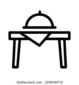 dining table line icon illustration vector graphic