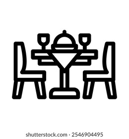 Línea de mesa de comedor Icono Ilustración Vector gráfico. Gráfico simple del Vector de la ilustración del elemento, conveniente para el App, los Sitios web, y las presentaciones aisladas en el fondo blanco