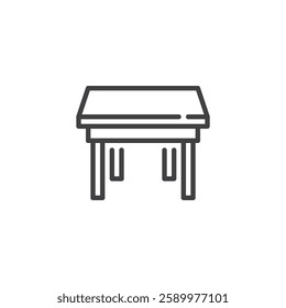 Dining Table line icon. linear style sign for mobile concept and web design. A rectangular table outline vector icon. Symbol, logo illustration. Vector graphics