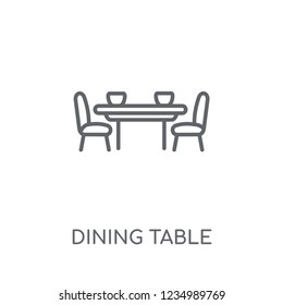 Dining table linear icon. Modern outline Dining table logo concept on white background from Furniture and Household collection. Suitable for use on web apps, mobile apps and print media.