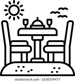 Dining Table New Creative Icon Design Vector