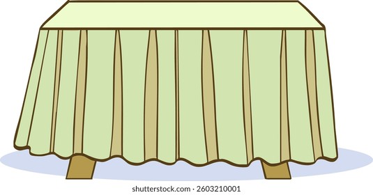 Dining table on a white background, vector illustration