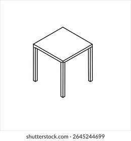 Dining table, restaurant, table icon in architectural plan. Office and home furniture, top view. Vector line