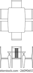 The dining table set illustration showcases a beautifully coordinated ensemble designed to bring style and functionality to any dining area