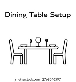 Dining table setup line icon
vector line icon on a white background