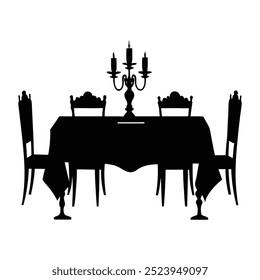 dining table silhouette vector design