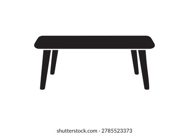 Dining Table Silhouette Vector Icon