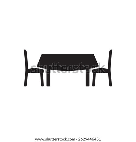 Dining Table with Two Chairs Silhouette