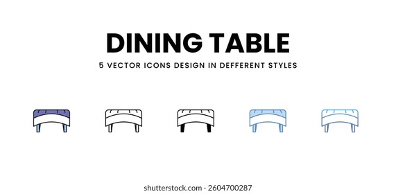 Dining Table vector icons set stock illustration