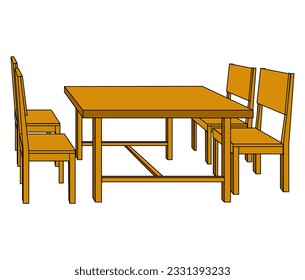 dining table vector illustration,isolated on white background,top view
