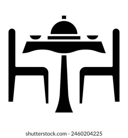 Dining Table Vector Line icon Design