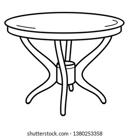 Dining table. Vector outline icon isolated on white background.