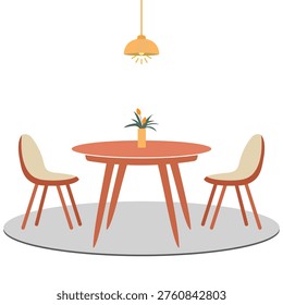 Dining tables and chairs icon. Restaurant and cafe chair table. Vector illustration of various modern types of chairs and tables for interior spaces. Office, restaurant and home kitchen furniture.