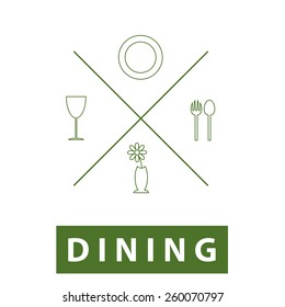 Dining thin line icon.Vector illustration.