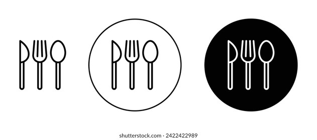 Dining Utensil Vector Icon Set. Meal Instrument Vector Symbol for UI Design.
