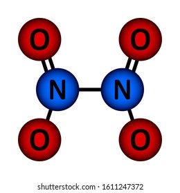 Dinitrogen tetroxide molecule icon on white background. Vector illustration.