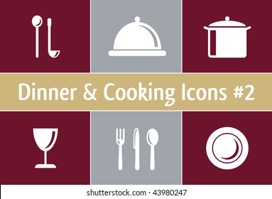 Dinner and Cooking Icons #2 - elegant style