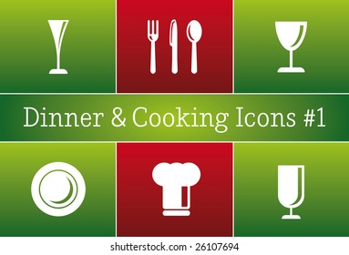 Dinner & Cooking Restaurant Vector Icon Set #1 - a set of vector Restaurant Icons