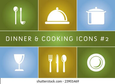 Dinner & Cooking Vector Icon Set #2