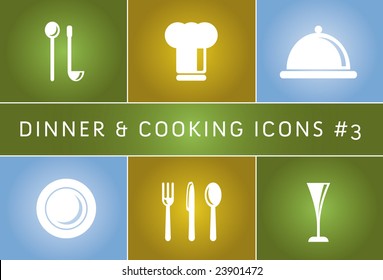 Dinner & Cooking Vector Icon Set #3