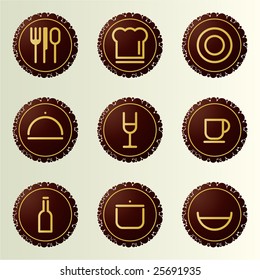 Dinner & Cooking Vector Icon Set