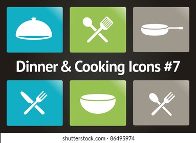 Dinner & Cooking Vector Icon Set #7