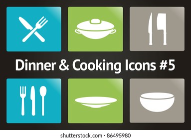 Dinner & Cooking Vector Icon Set #5