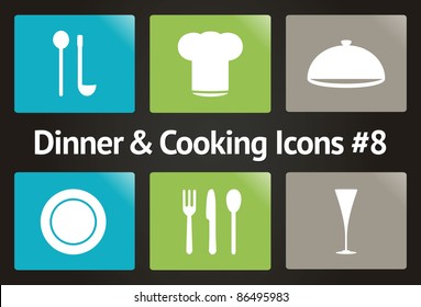 Dinner & Cooking Vector Icon Set #8