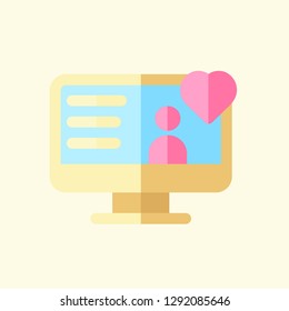Dinner Date Element Flat Icon Vector Graphic Download Template Modern