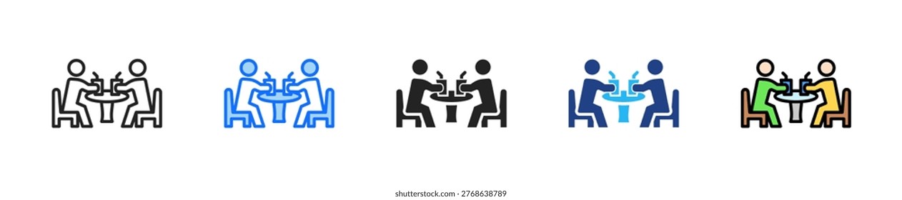 Dinner Date Icon Set Multiple Style Collection
