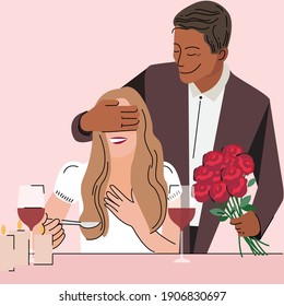 Dinner date on valentine's day design